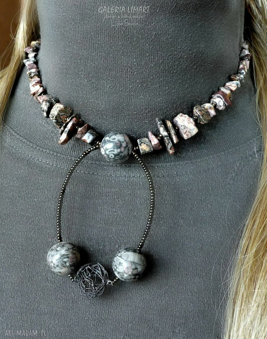 Oryginalny naszyjnik z morskiego fossilu - handmade w jednym egzemplarzu