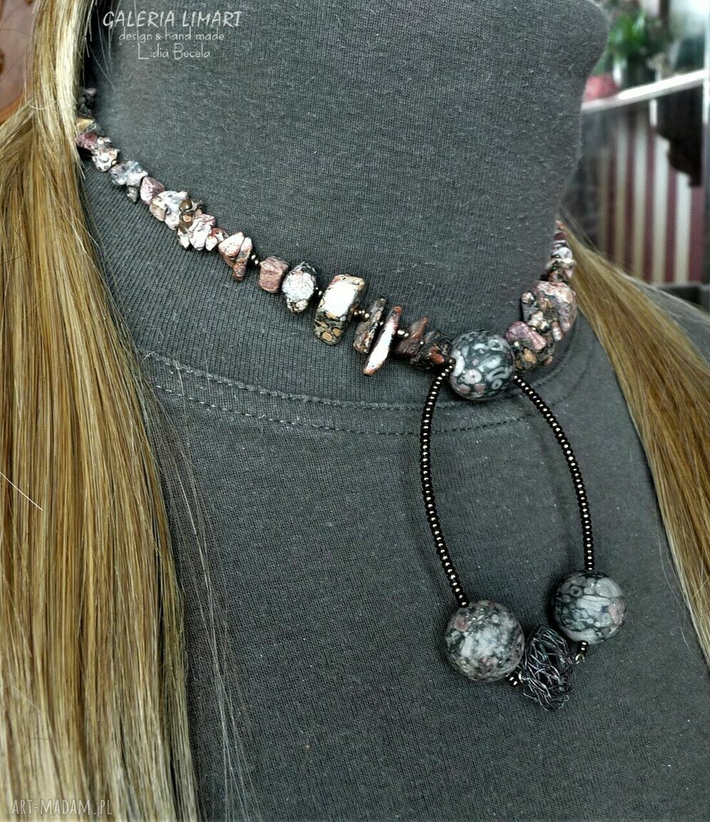 Oryginalny naszyjnik z morskiego fossilu - handmade w jednym egzemplarzu