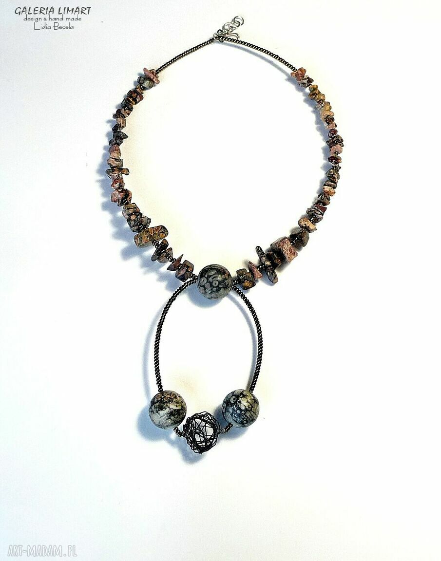 Oryginalny naszyjnik z morskiego fossilu - handmade w jednym egzemplarzu