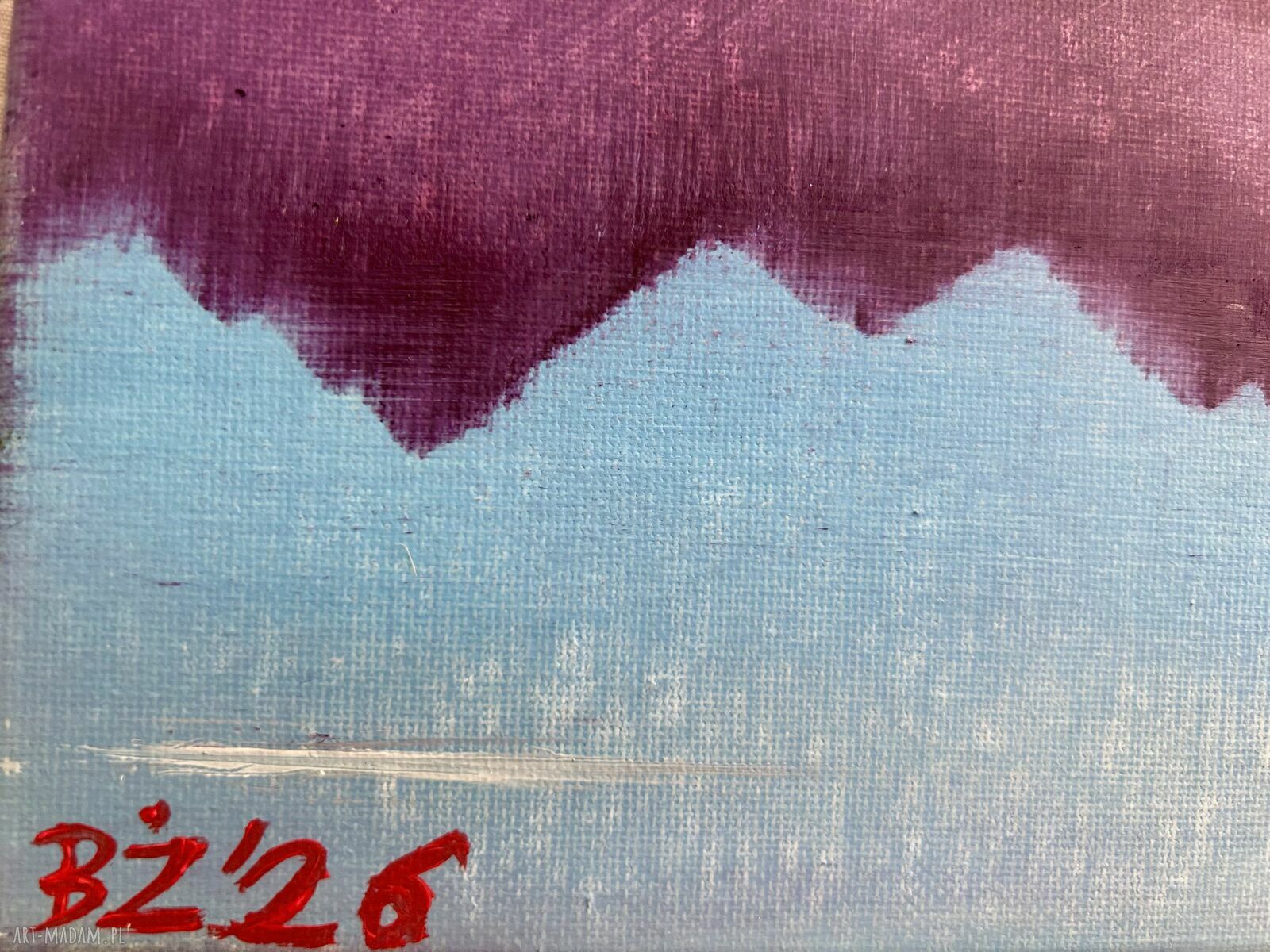 Oryginalny obraz olejny z górskim jeziorem 30x40 cm na płótnie