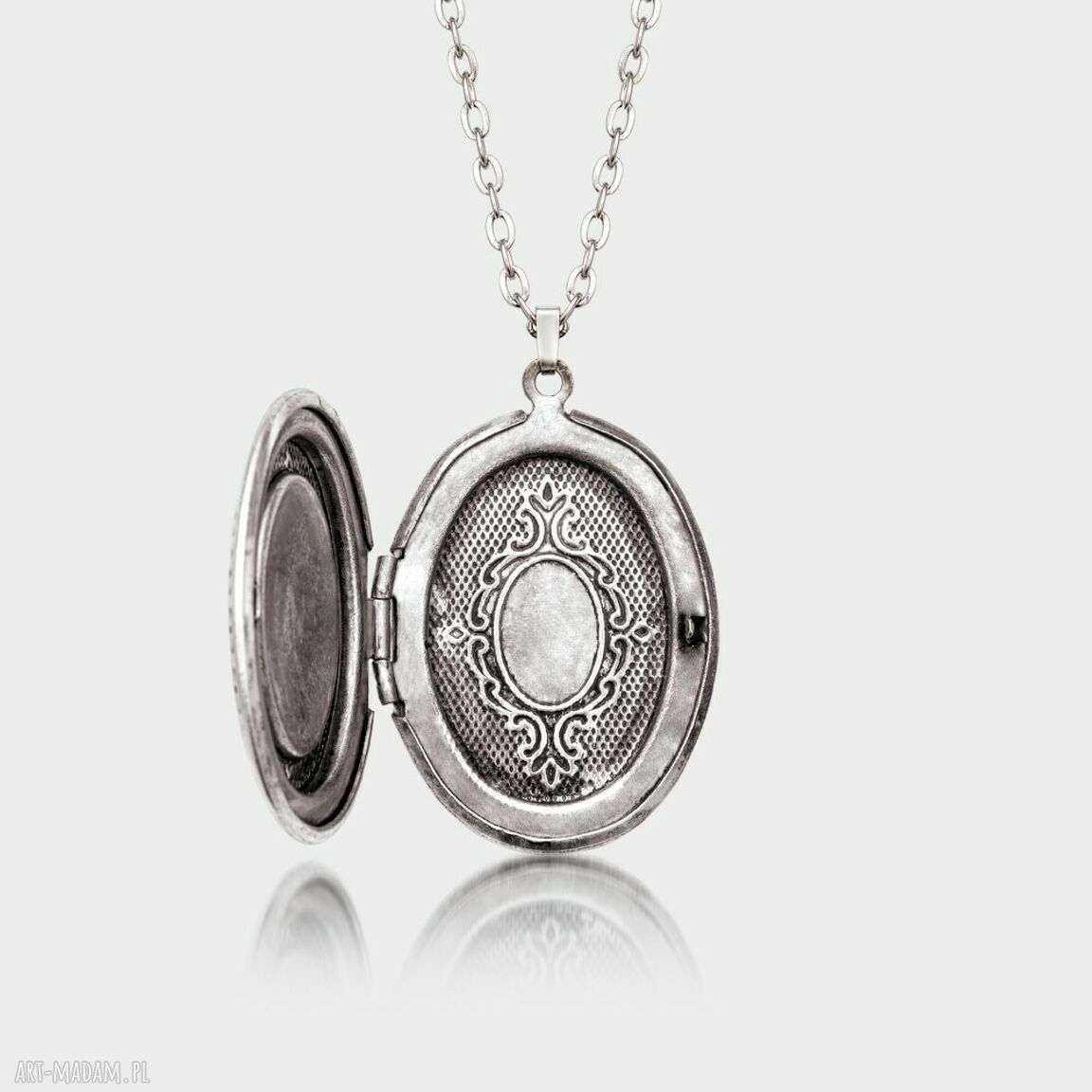 Sekretnik owalny Bukiet Ludowy wisiorek handmade
