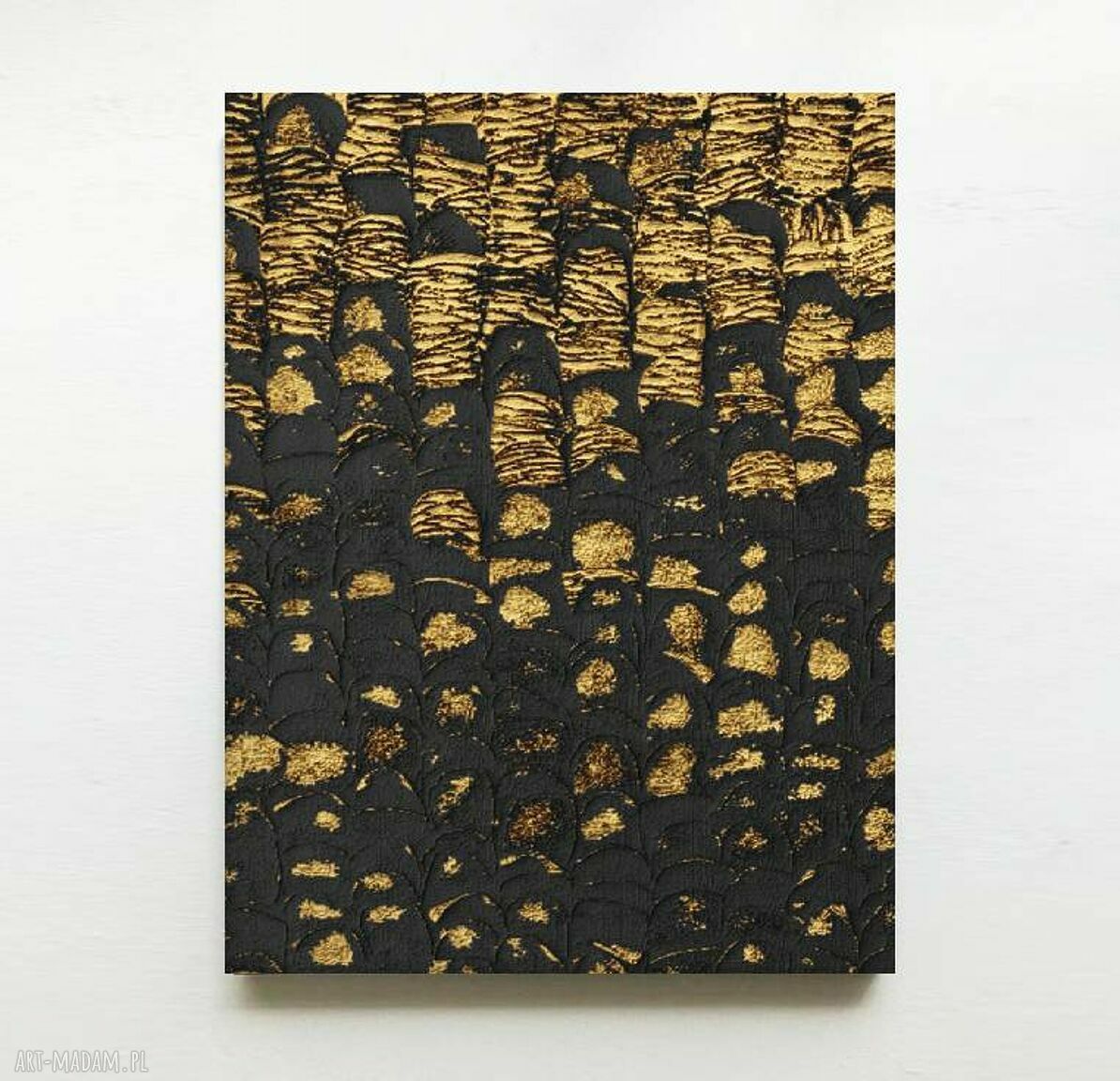 Czarno-złoty obraz strukturalny OSCURO - glamour do salonu 100x150 cm