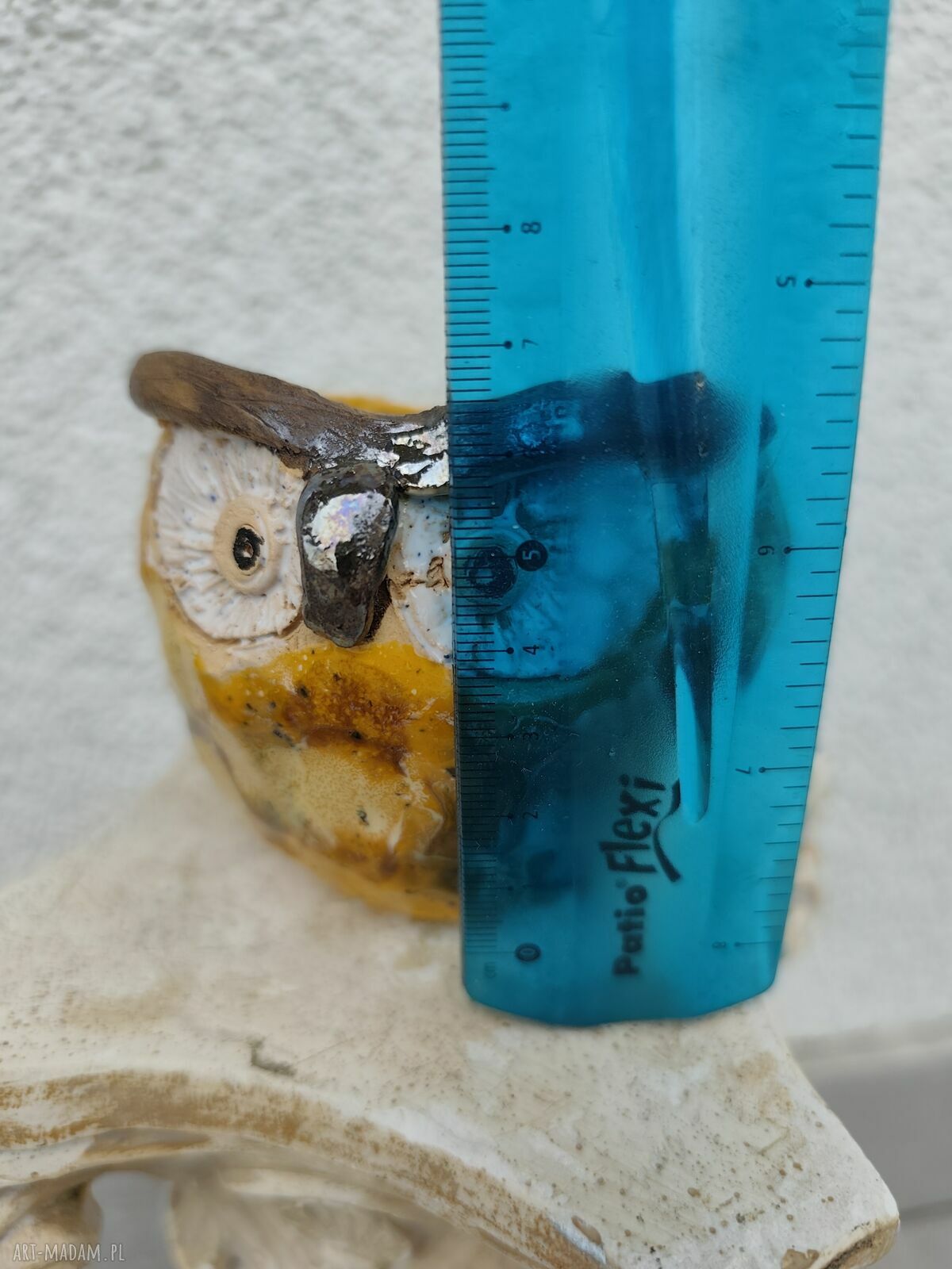 Osłonka do kwiatów Sowa z ceramiki - handmade do doniczek i ziół
