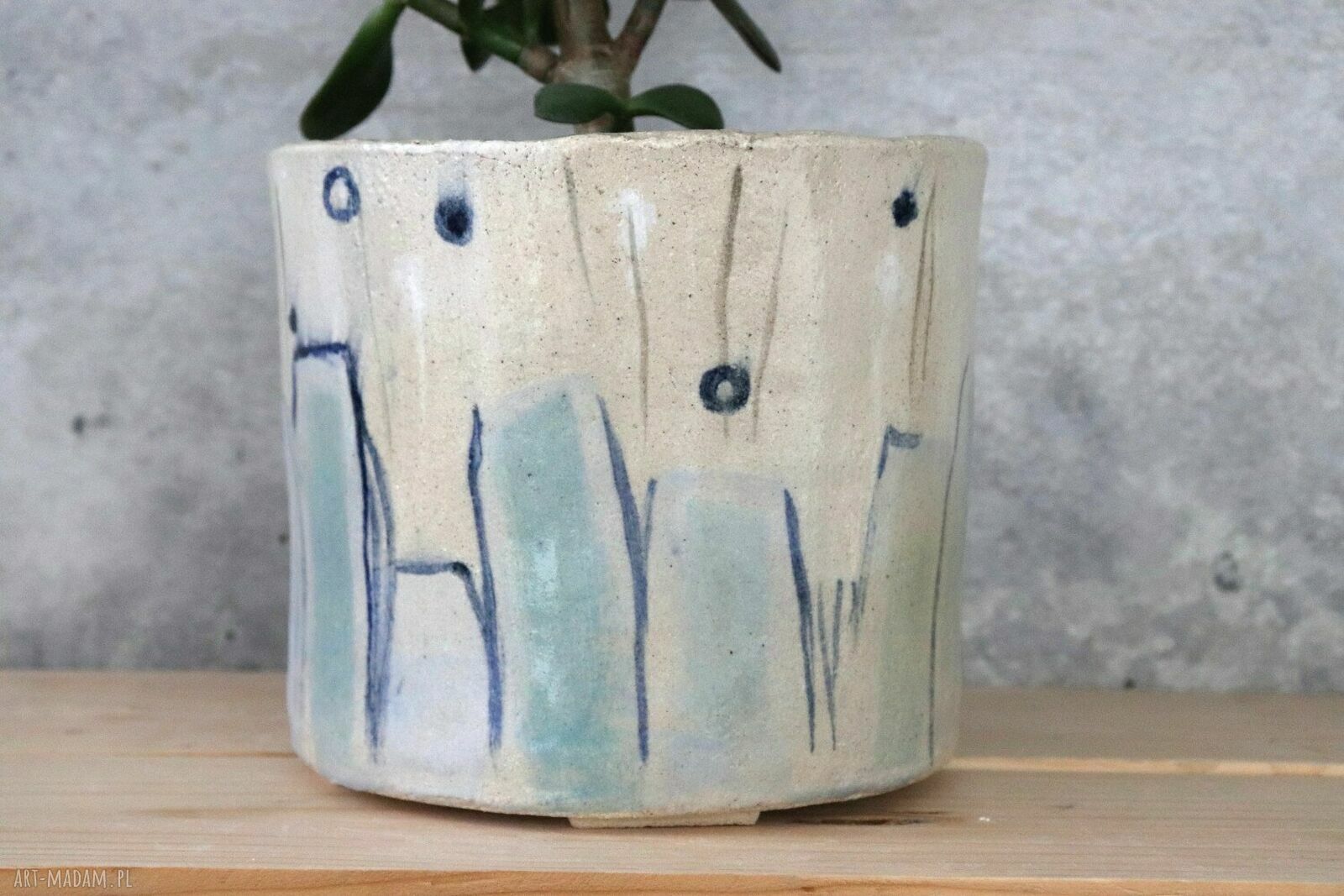 Osłonka na doniczkę ceramiczna handmade Otuliny