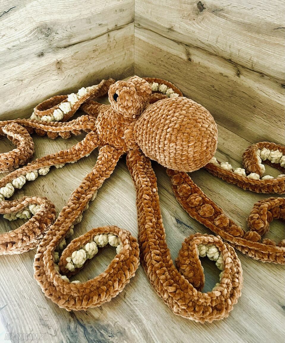Ośmiornica na szydełku - miękka przytulanka 85 cm (na zamówienie)