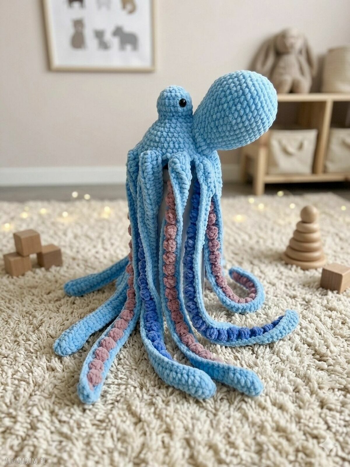 Ośmiornica szydełkowa - przytulanka handmade ok. 80 cm