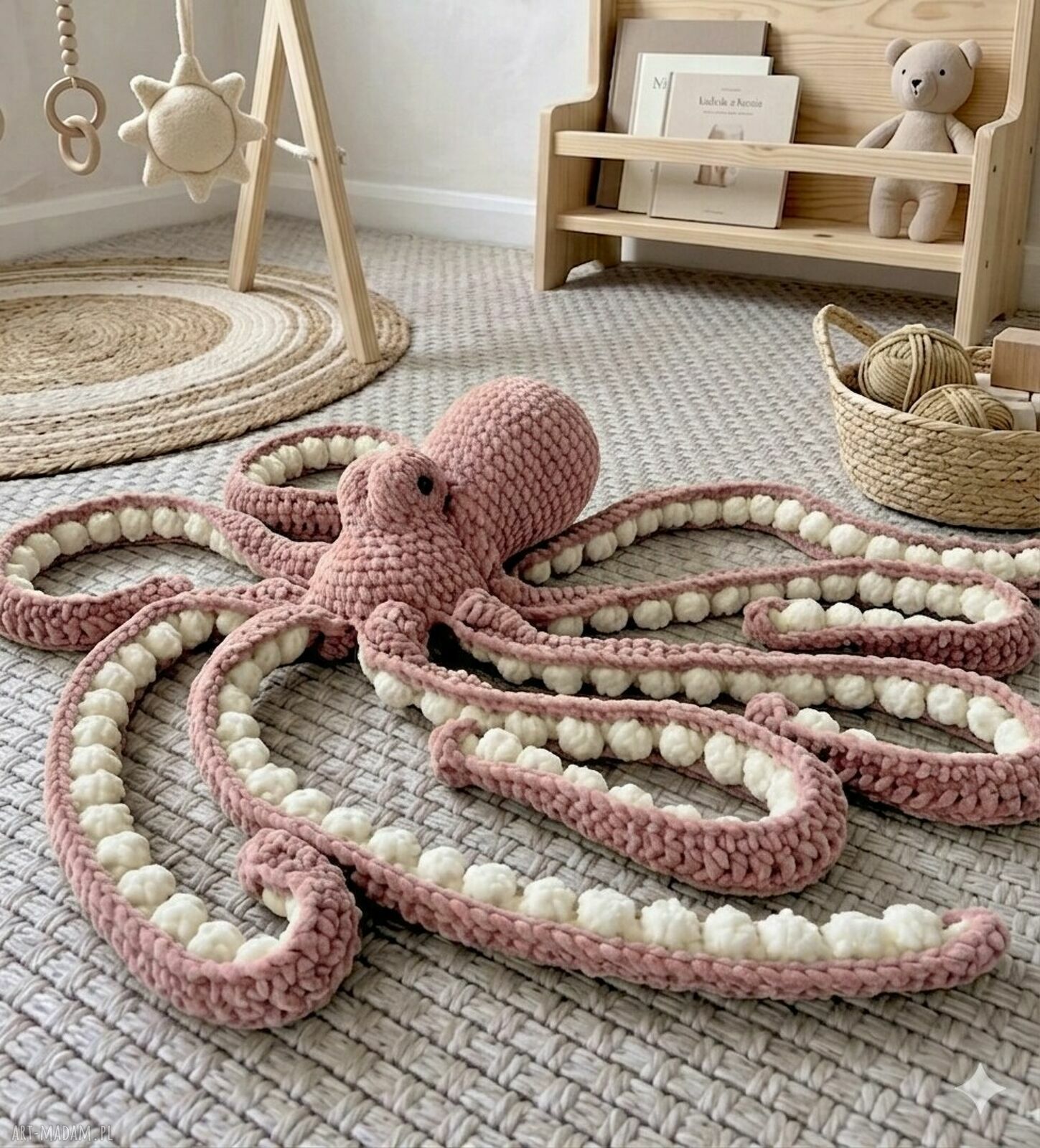 Ośmiornica szydełkowa - przytulanka handmade ok. 80 cm