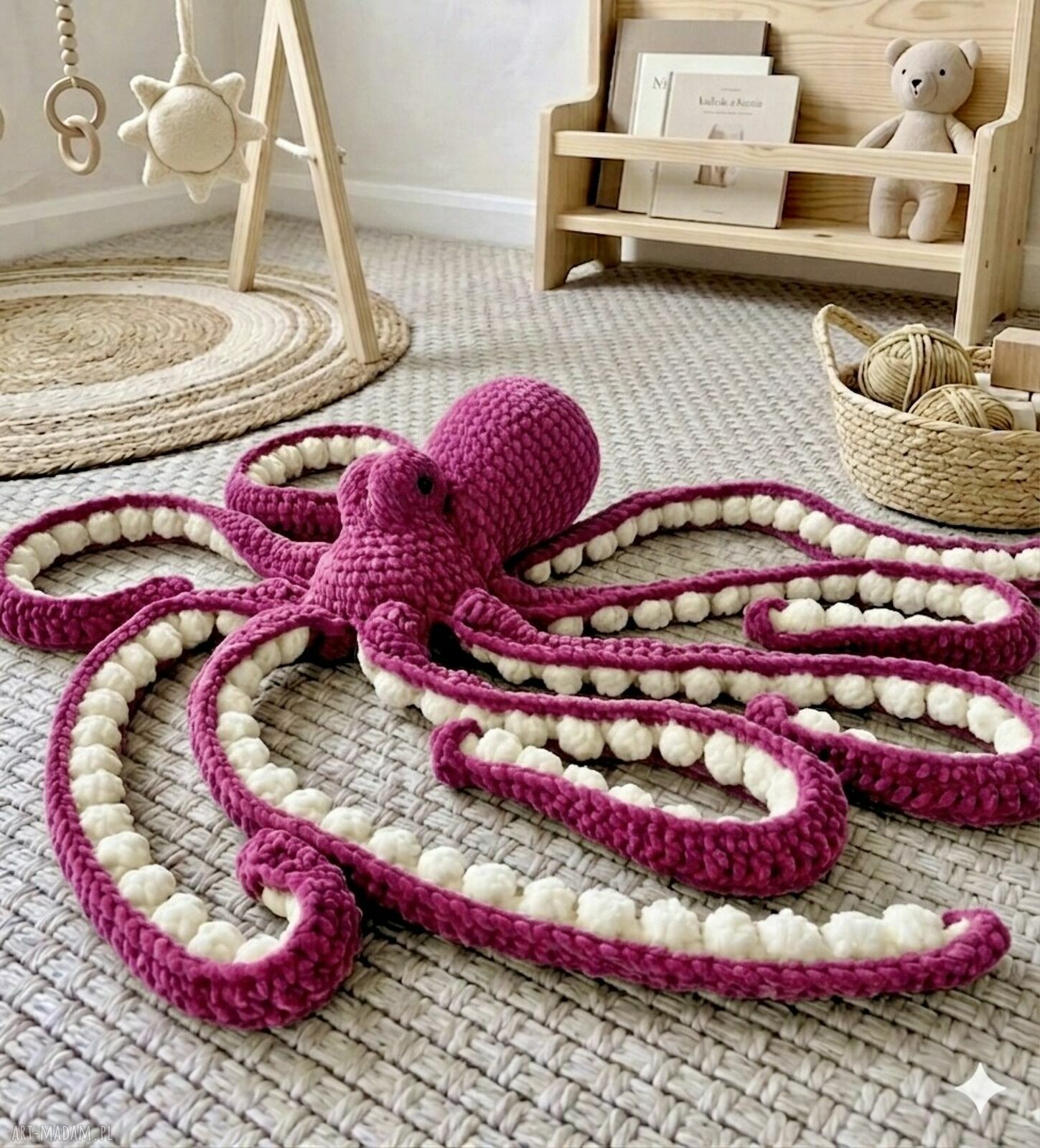Ośmiornica szydełkowa - przytulanka handmade ok. 80 cm
