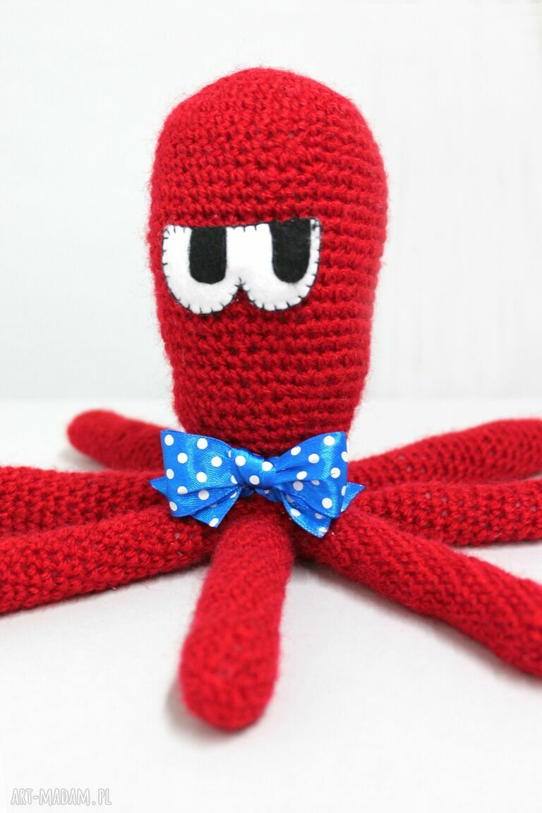 Ośmiornica z włóczki - szydełkowa maskotka handmade dla dziecka