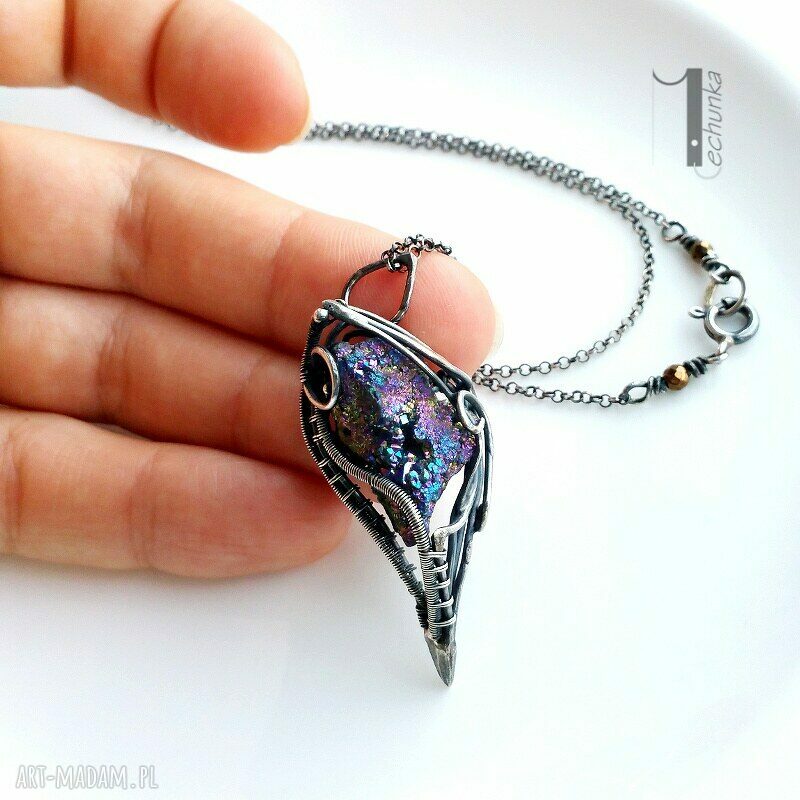 naszyjniki: Osobliwość aurora II naszyjnik z kwarcem tytanowym Handmade