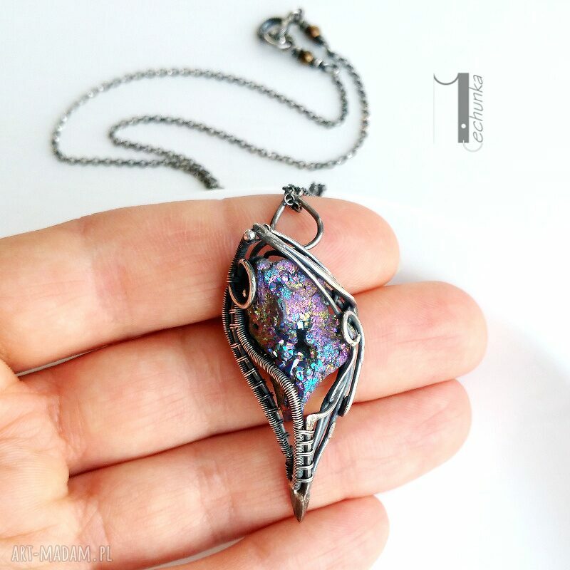 naszyjniki: Osobliwość aurora II naszyjnik z kwarcem tytanowym Handmade