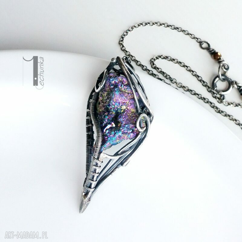 naszyjniki: Osobliwość aurora II naszyjnik z kwarcem tytanowym Handmade