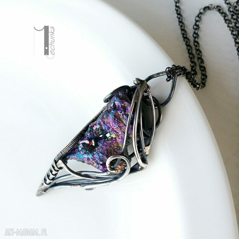 naszyjniki: Osobliwość aurora II naszyjnik z kwarcem tytanowym Handmade