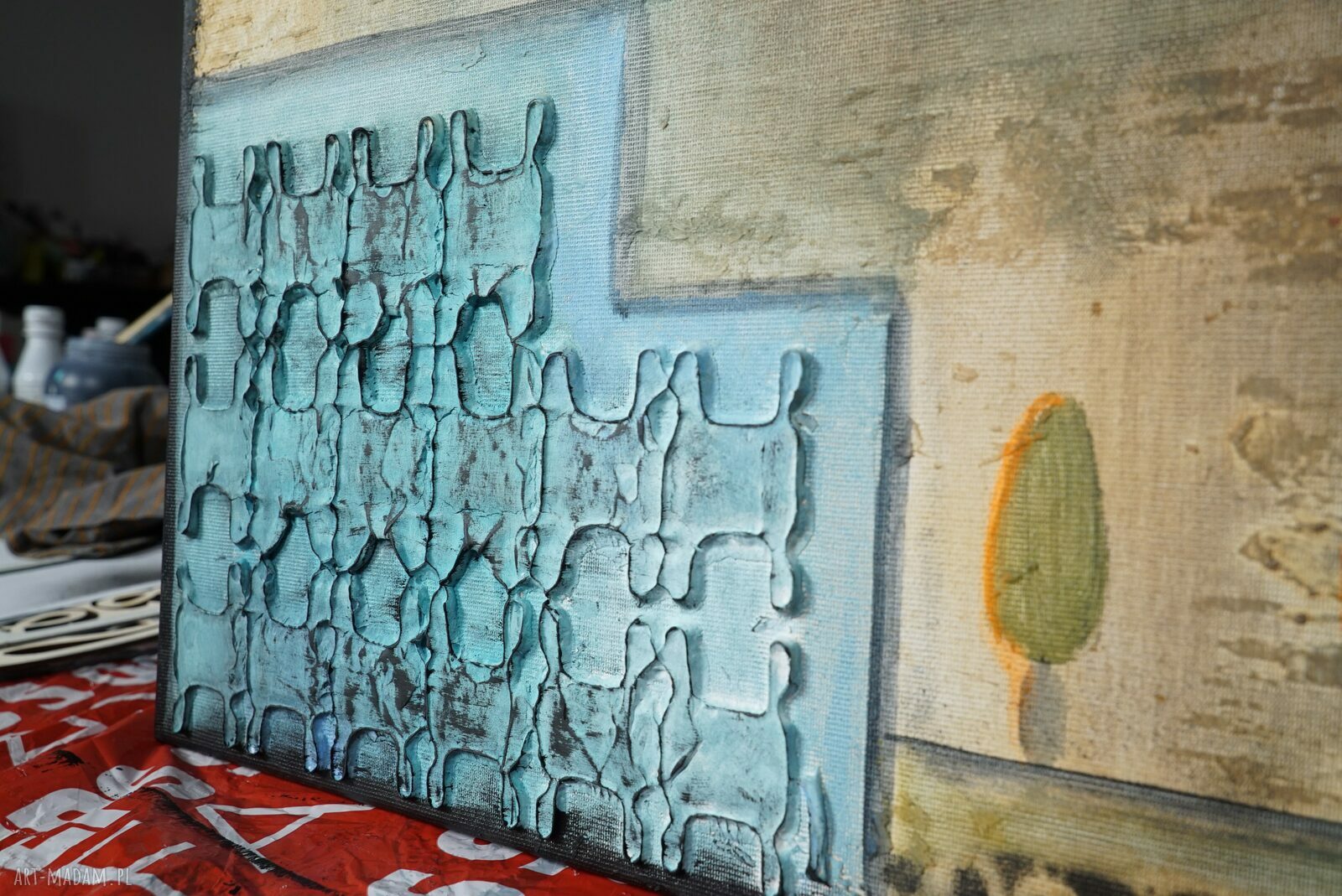 Ostatni ogród - abstrakcyjny obraz akrylowy 100x80 cm