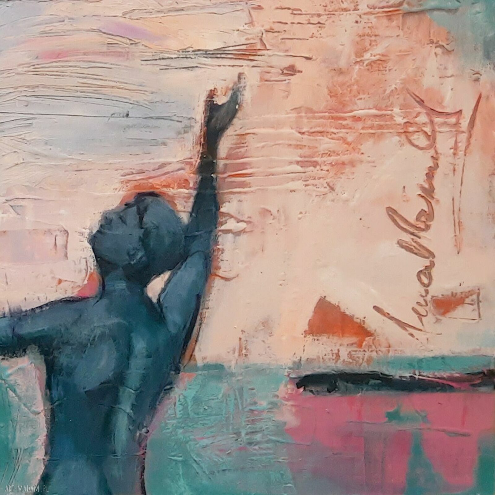Oswajanie - oryginalny obraz akrylowy na płótnie 50x70 cm