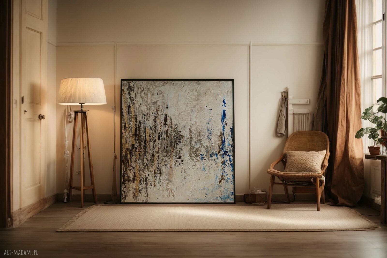 Otchłań II w brązach - ręcznie malowana abstrakcja 100x70 cm