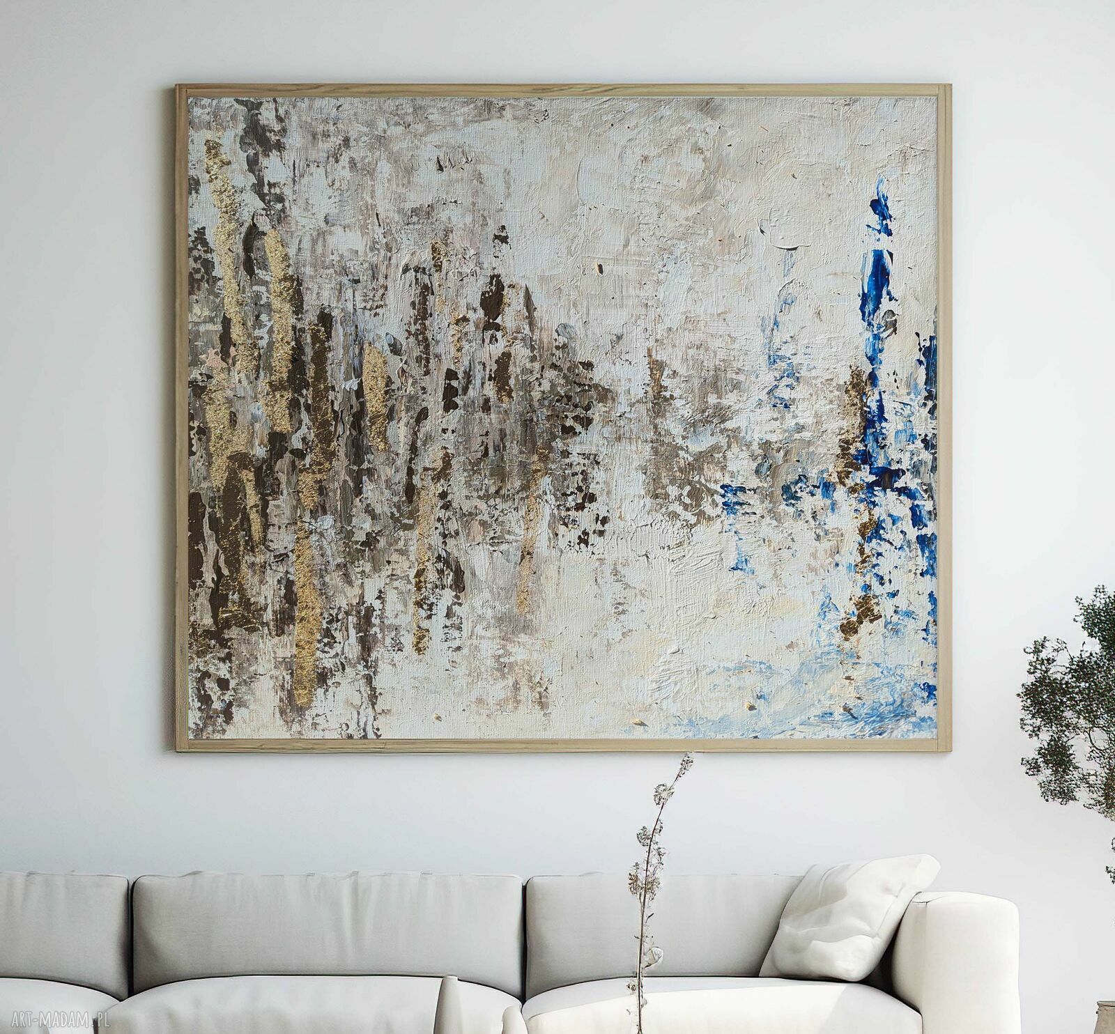 Otchłań II w brązach - ręcznie malowana abstrakcja 100x70 cm