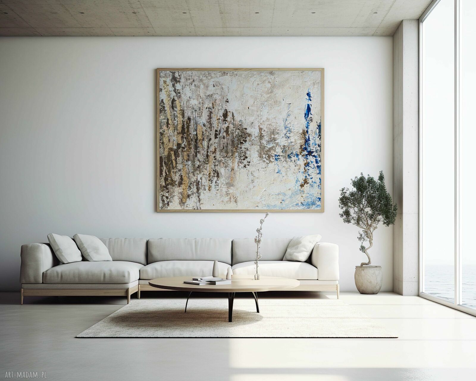Otchłań II w brązach - ręcznie malowana abstrakcja 100x70 cm