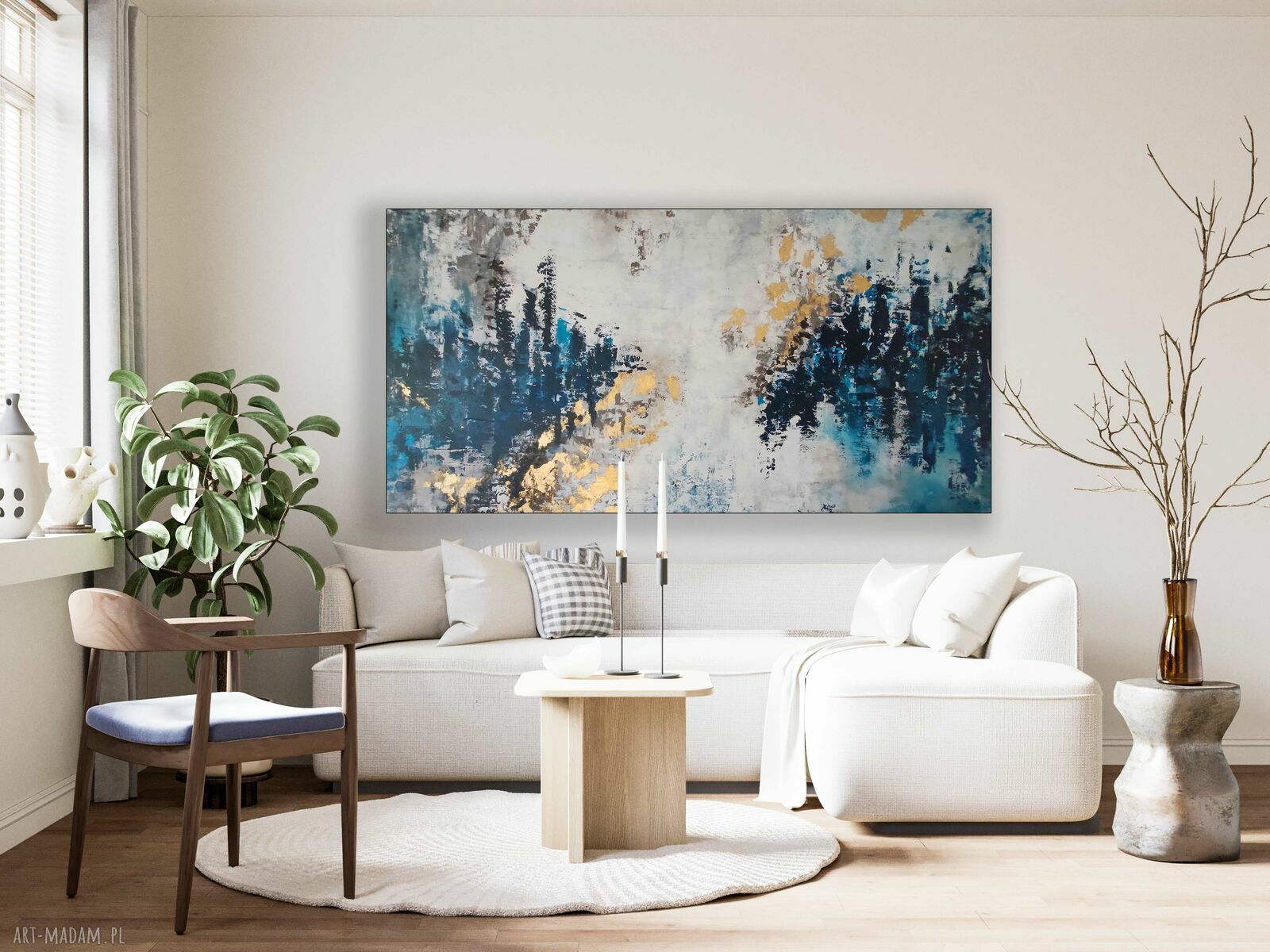 Otchłań - abstrakcyjny obraz akrylowy 80 x 120 cm na płótnie