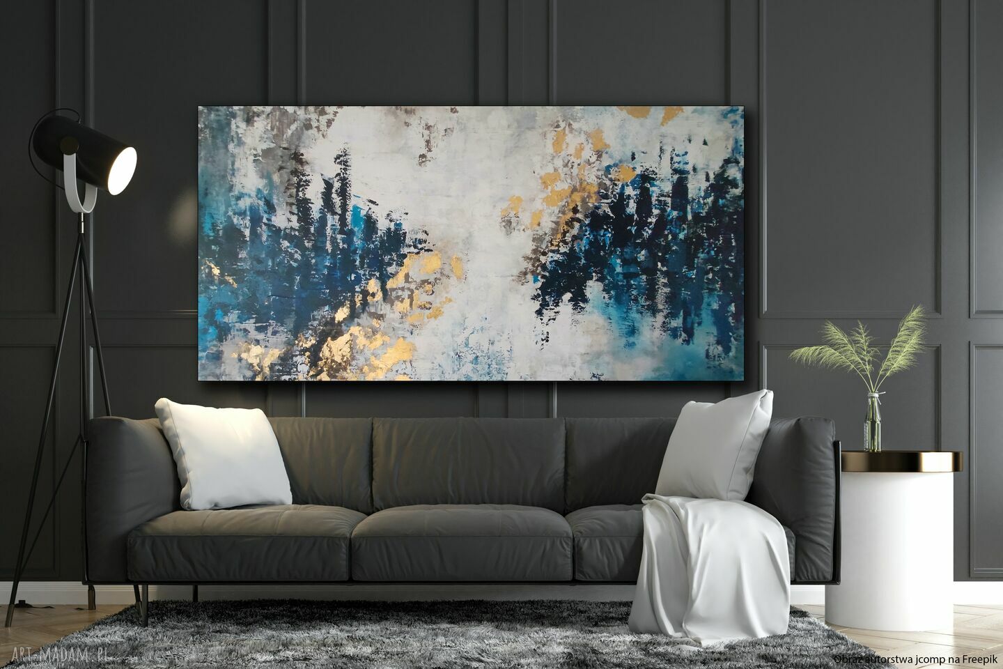 Otchłań - ręcznie malowany obraz abstrakcyjny 80x120 cm na płótnie