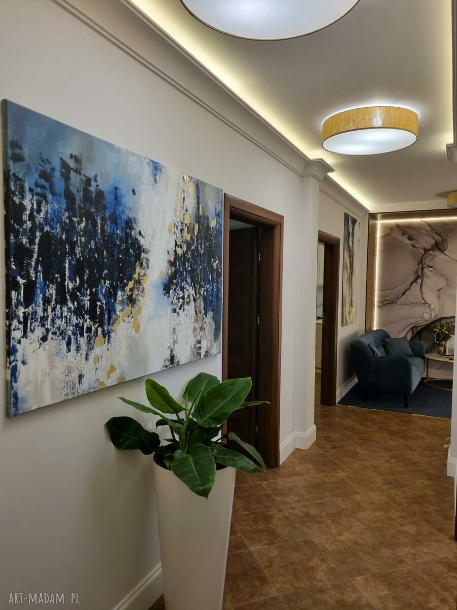 OTCHŁAŃ - ręcznie malowany obraz abstrakcyjny 60x90 cm na płótnie