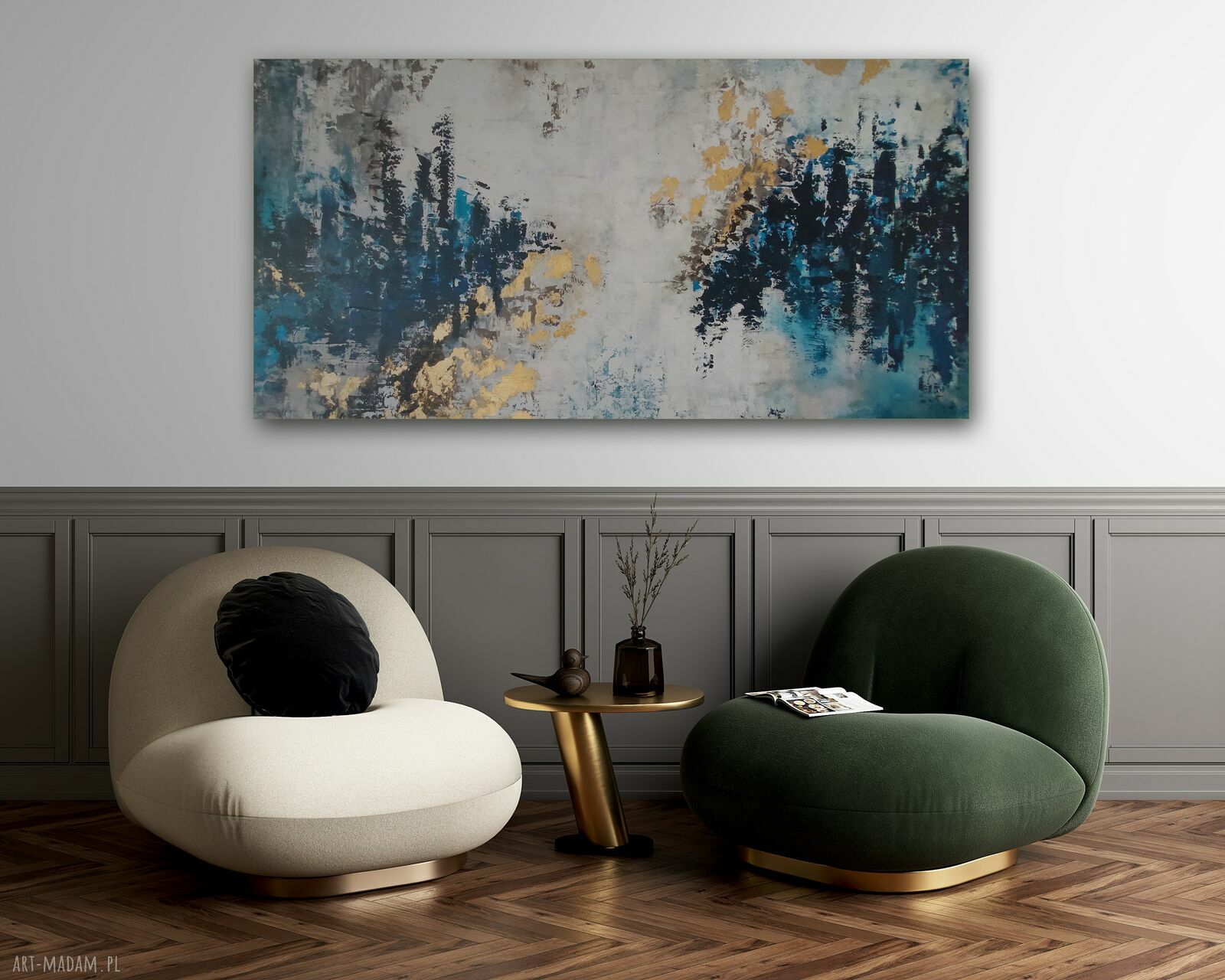Otchłań - abstrakcyjny obraz akrylowy 80 x 120 cm na płótnie