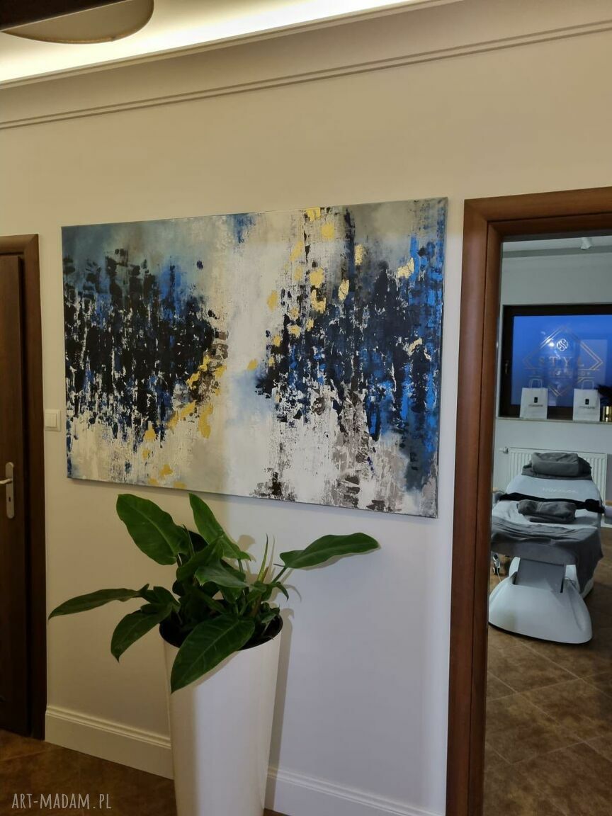 Otchłań - ręcznie malowany obraz abstrakcyjny 80x120 cm na płótnie