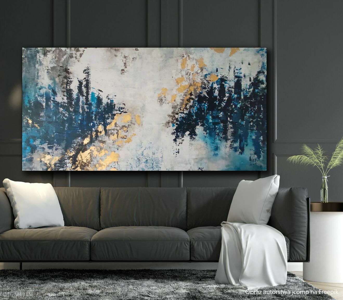Otchłań - obraz abstrakcyjny 80x120 cm do sypialni, z szlagmetalem