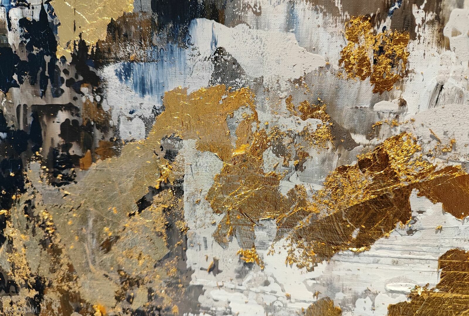 OTCHŁAŃ - obraz abstrakcyjny ręcznie malowany na płótnie 80x120 cm
