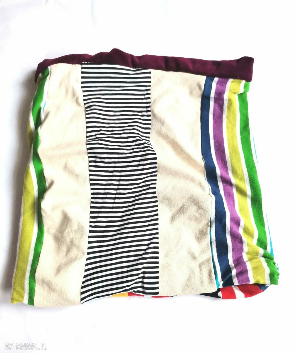 Komin oversize patchworkowy etno boho na podszewce, kolorowy