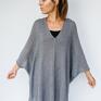 ponczo wełniane poncho czerwone oversize sweter z mieszanki