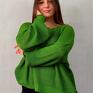 hand made swetry oversize sweter w energetycznej zieleni