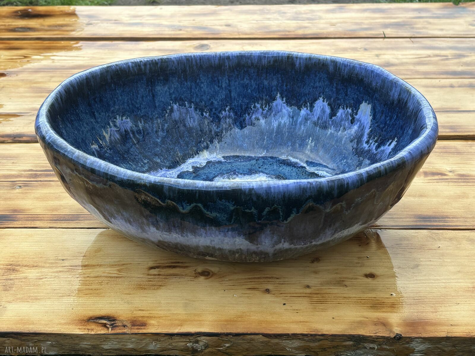 Owalna umywalka ceramiczna Głębia Oceanu