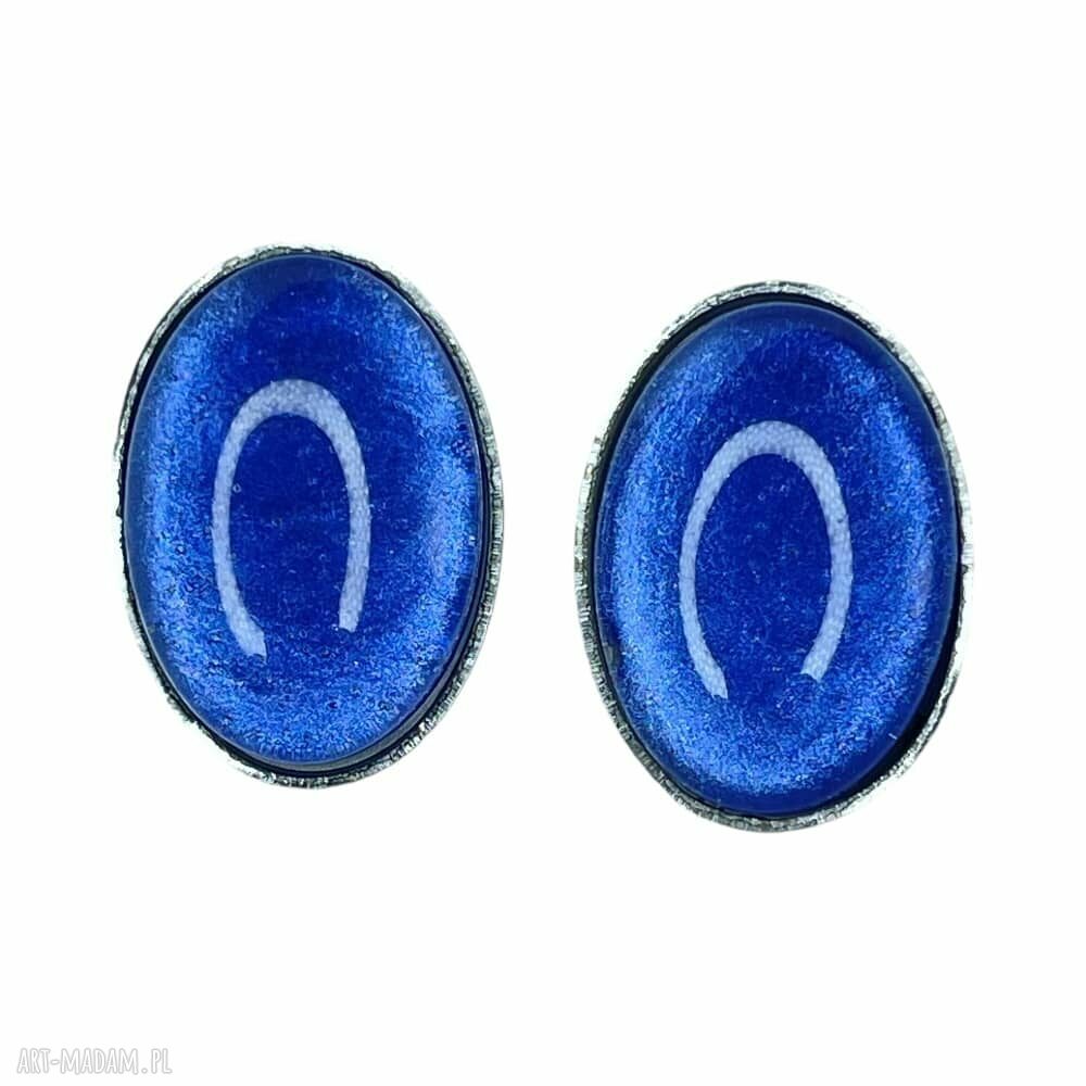 Owalne sztyfty z perłowym lapis-lazuli e30/46 - lekkie