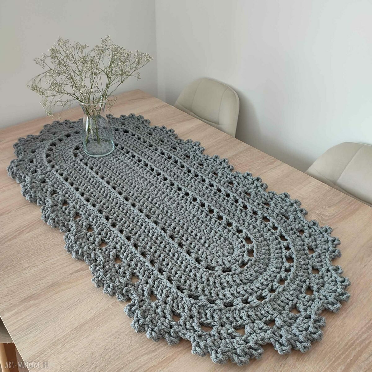 Bieżnik owalny szydełkowy 50x100 cm - do jadalni