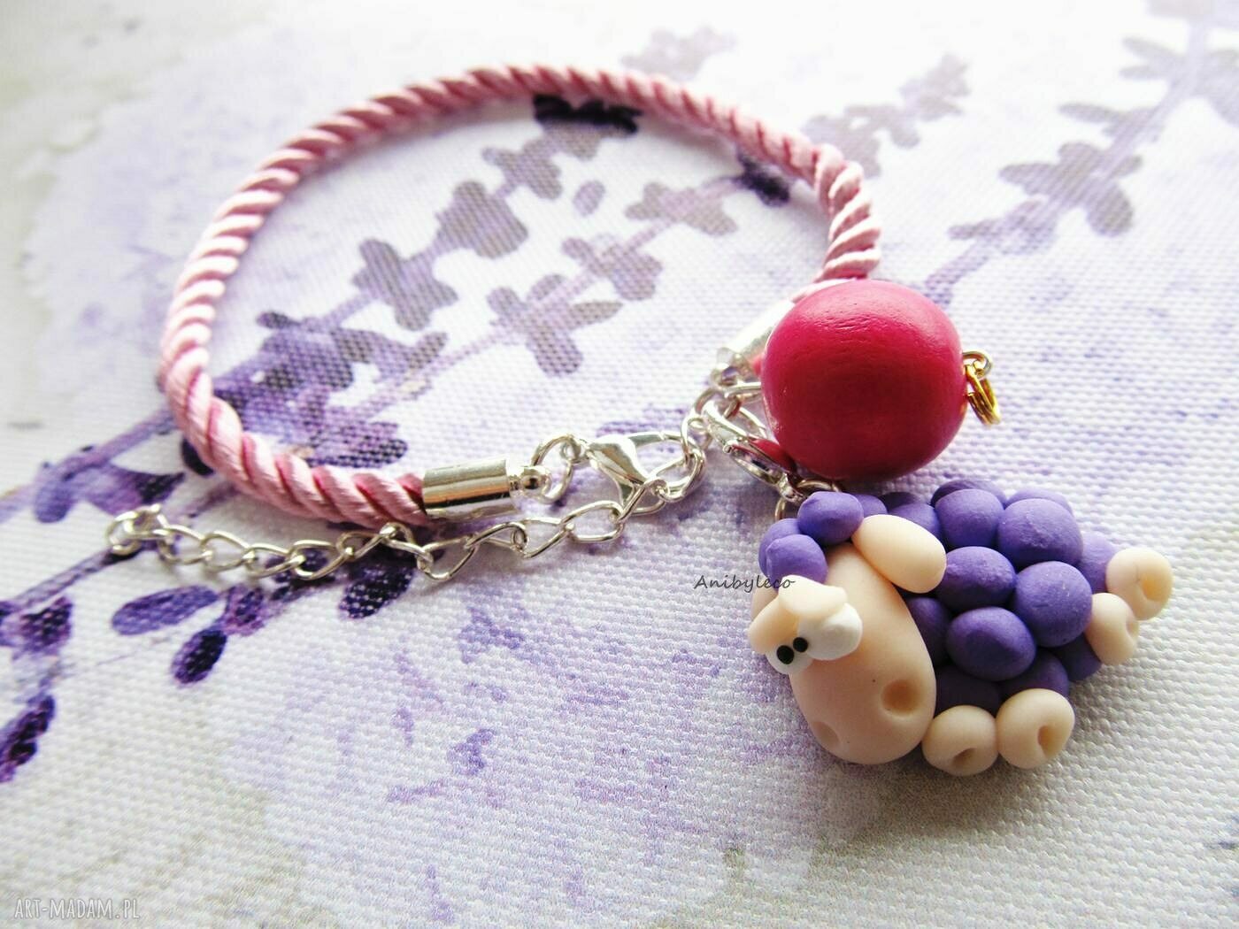 Słodka bransoletka Owca - handmade z FIMO