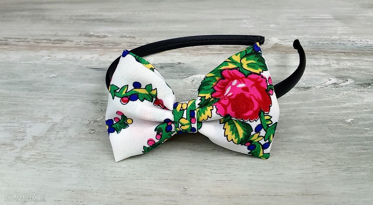 Opaska kokardką dla dziewczynki ozdoba kokarda dziewczynka