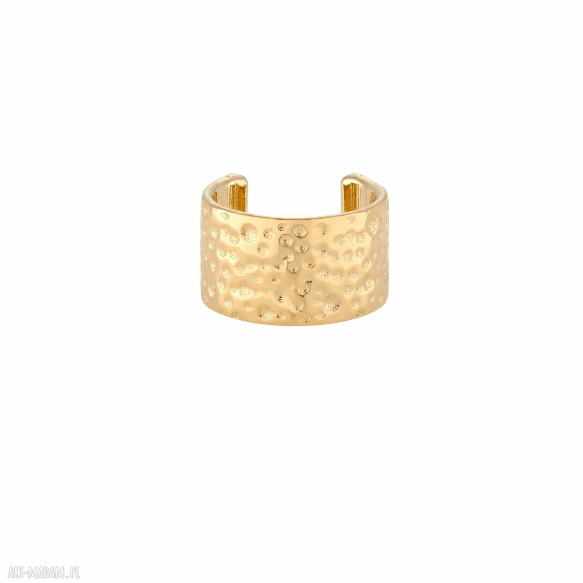 Złota młotkowana nausznica naucho ozdoba pozłacana elegancka