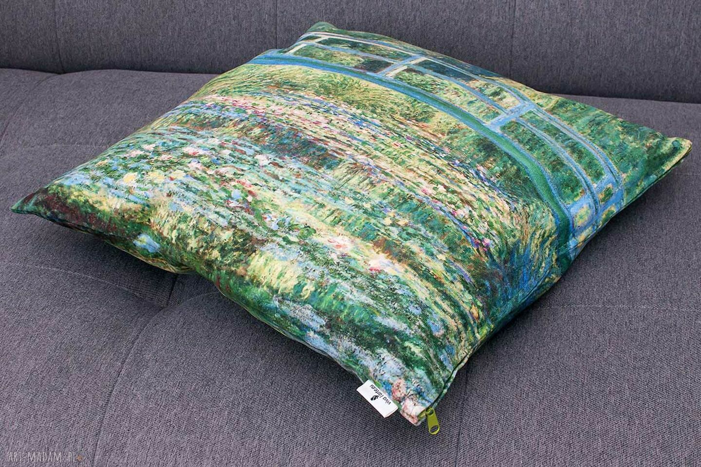 Ozdobna poszewka na poduszkę Claude Monet "Ogród w Giverny" 40x40 (welur)