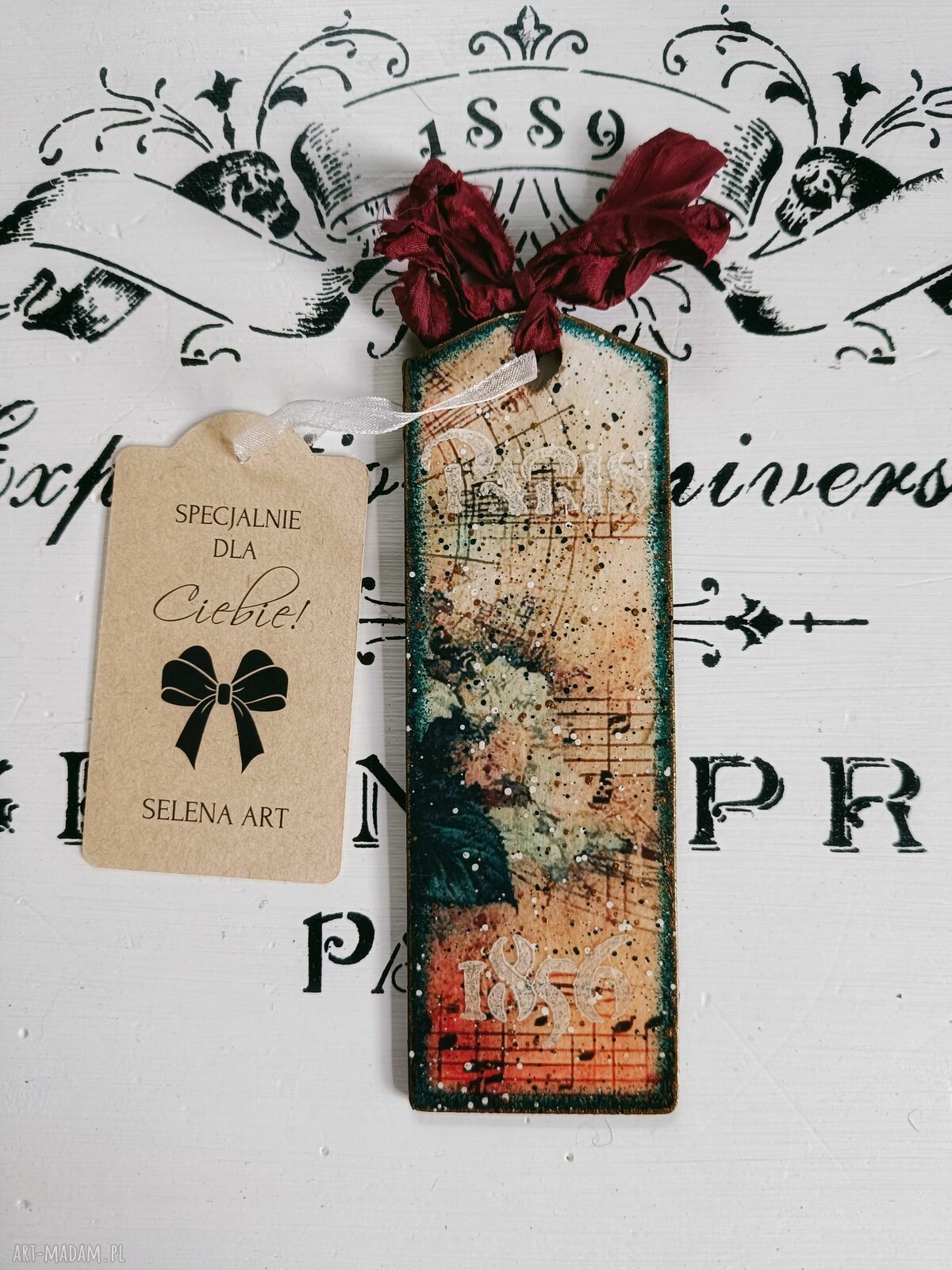 Ozdobna zawieszka decoupage z różami