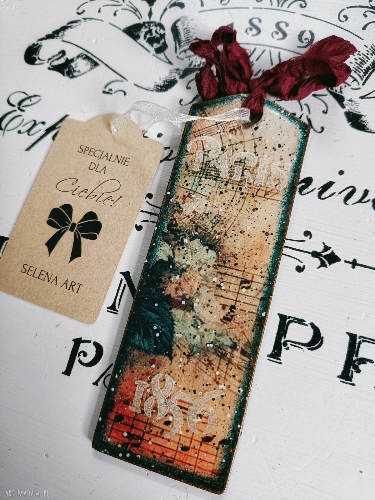 Ozdobna zawieszka decoupage z różami