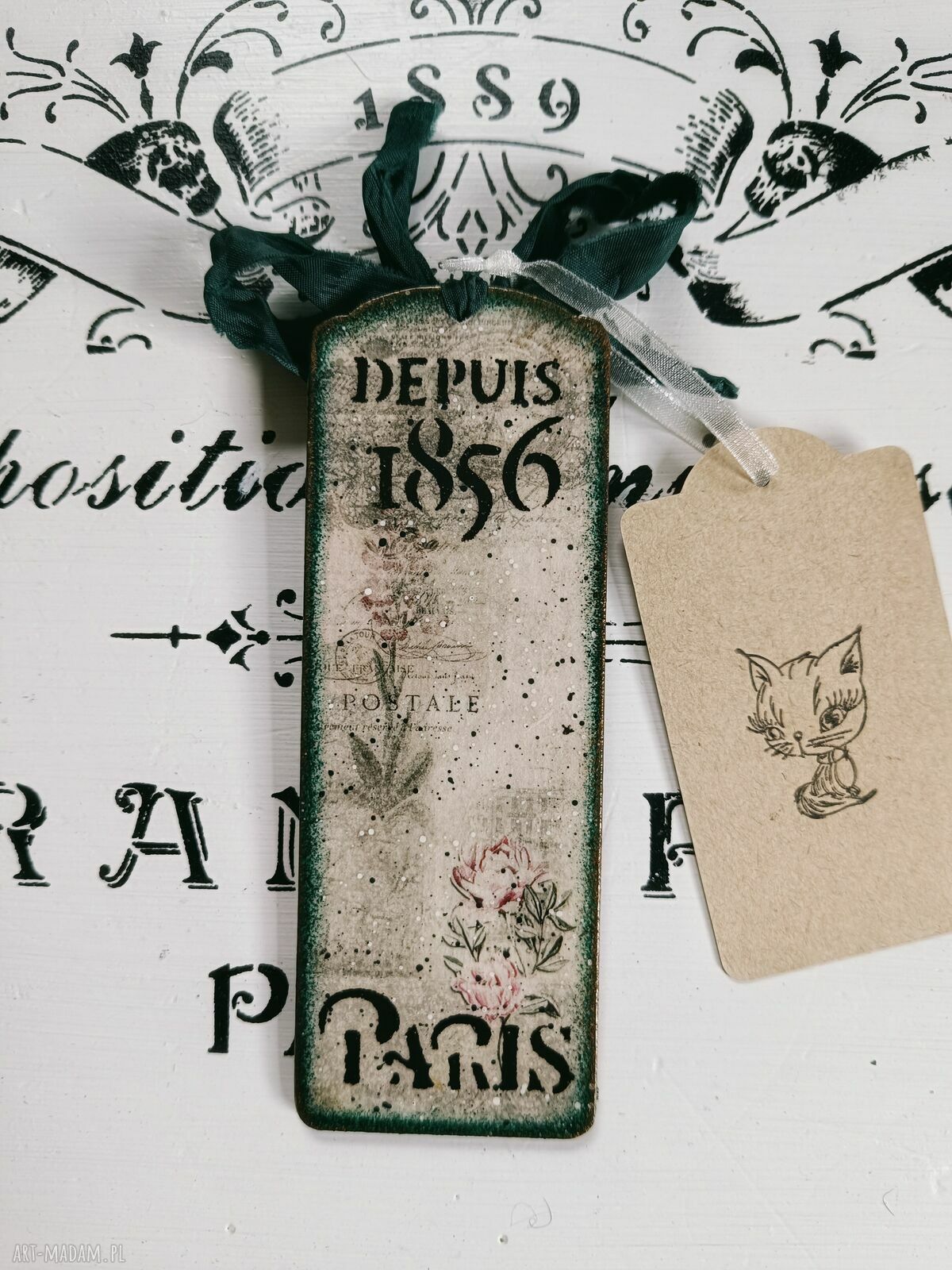 Ozdobna zawieszka z zajączkiem w stylu shabby chic