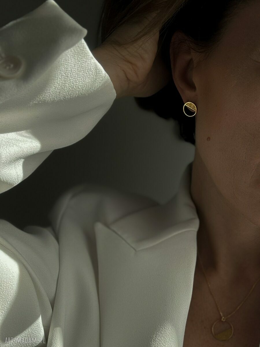 kolczyki: Ozdobne kolczyki kółeczka z różowego złota handmade