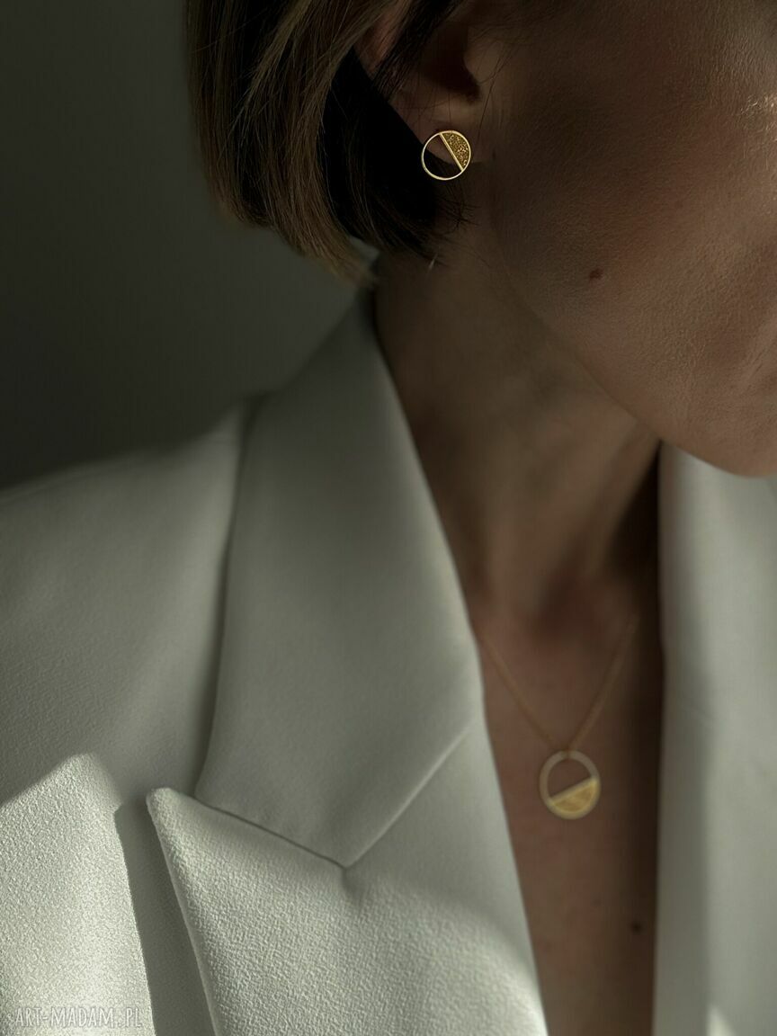 kolczyki: Ozdobne kolczyki kółeczka z różowego złota handmade