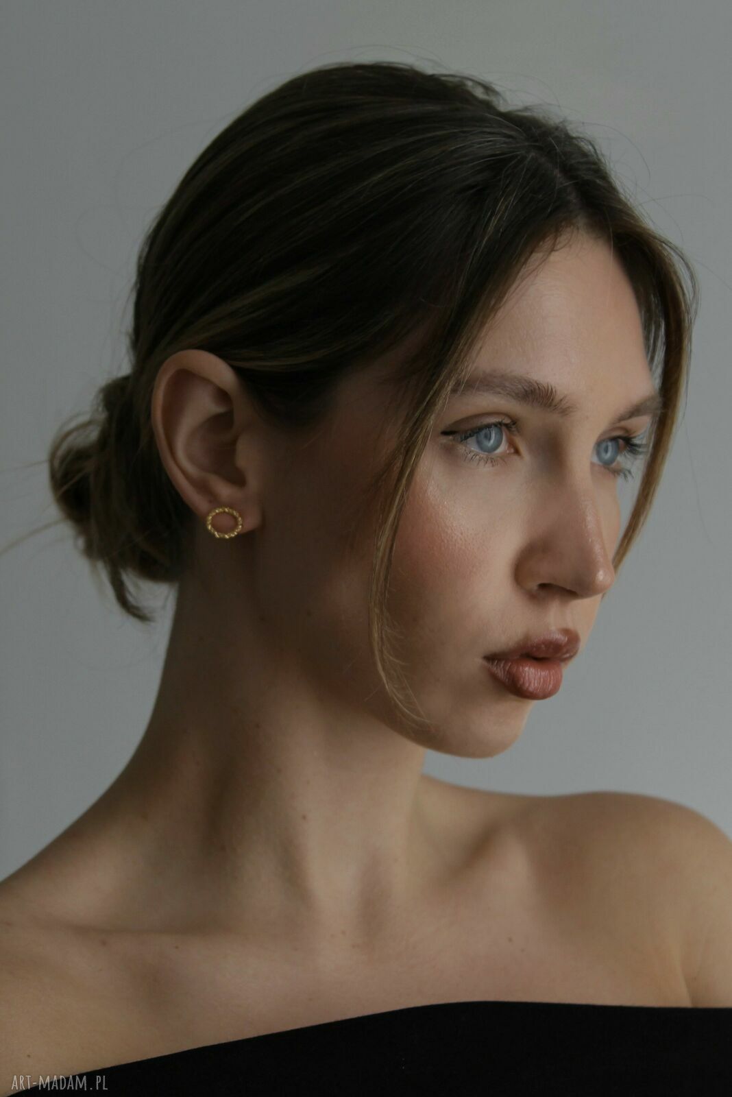 Kolczyki plecione koła z różowego złota 18k (srebro 925) SOTHO 12 mm
