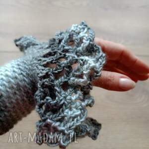 ozdobne rękawy mankiety ażurowe cieniowane do swetra - ażurowe rękawy