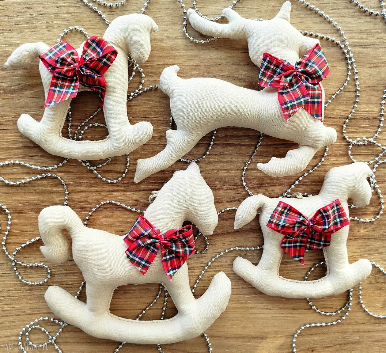 świąteczny prezent? Ozdoby choinkowe lniane zestaw sztuk boże