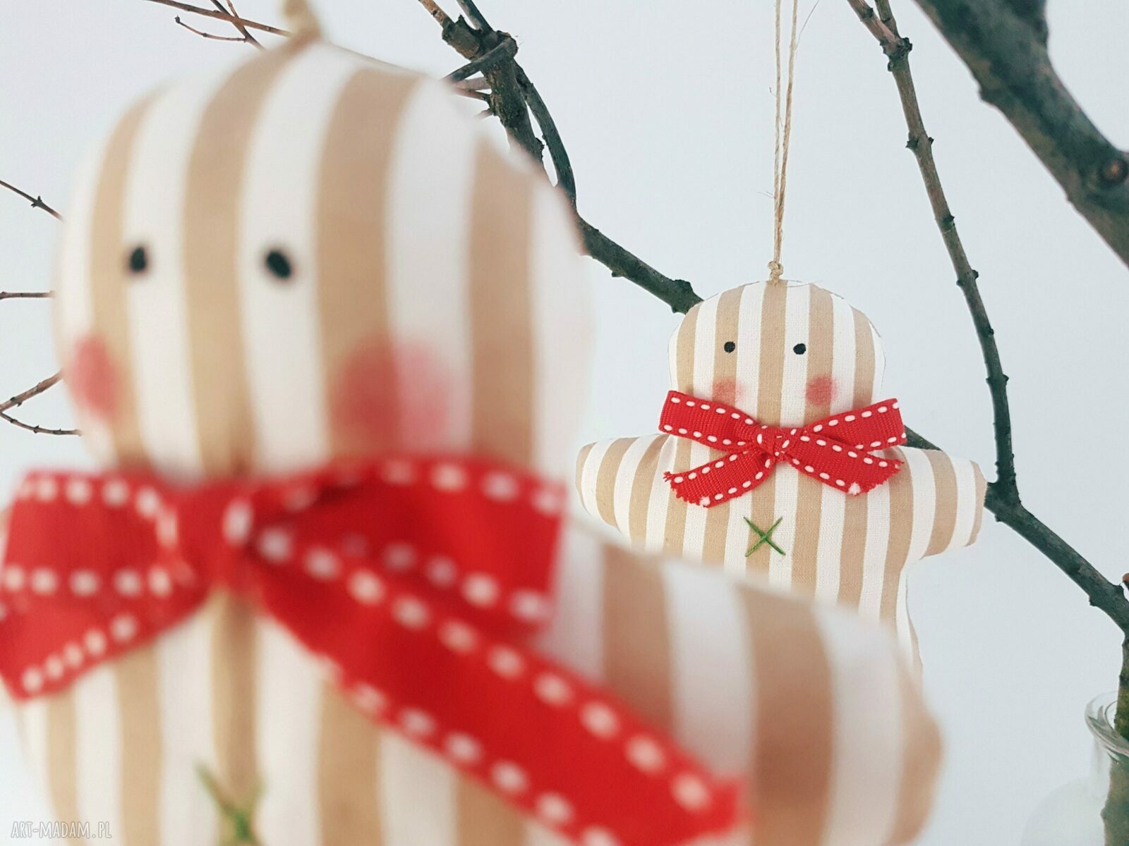 pomysł na prezent pod choinkę: zestaw bombek choinkowych ciasteczka 3 sztuki Handmade