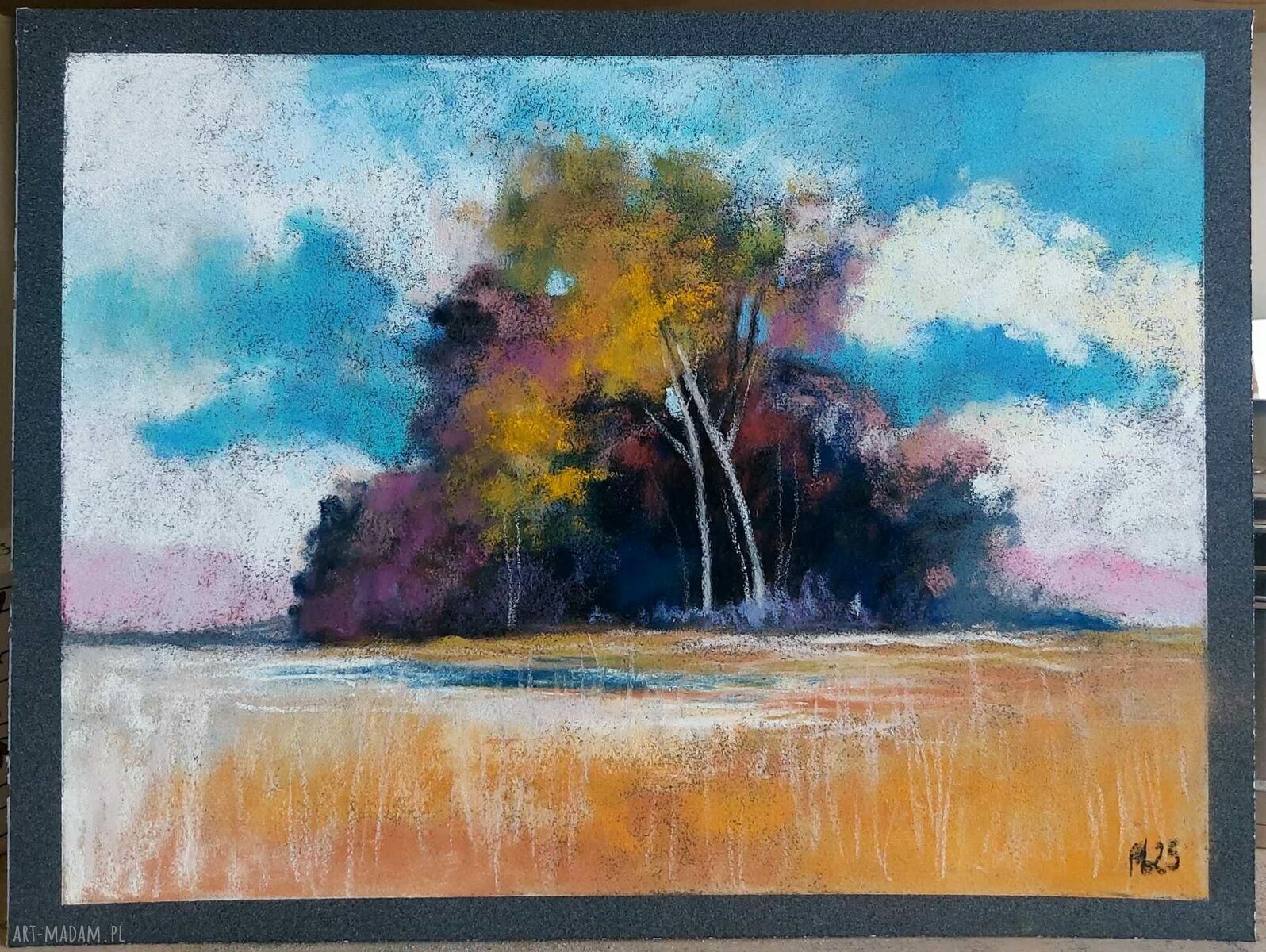 Rysunek pastelowy Drzewa 18 x 24 cm
