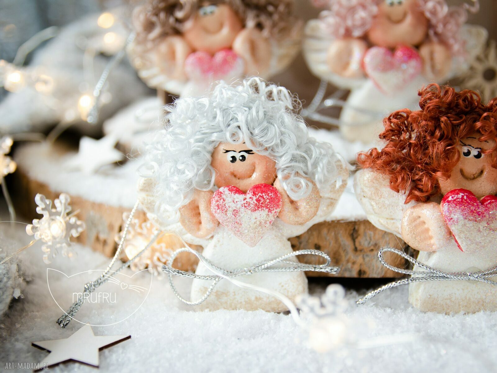 upominki na święta: Paczuszka uroczych ANIOŁKÓW, w eko pudełeczko z efektem szklanej szybki. Boże